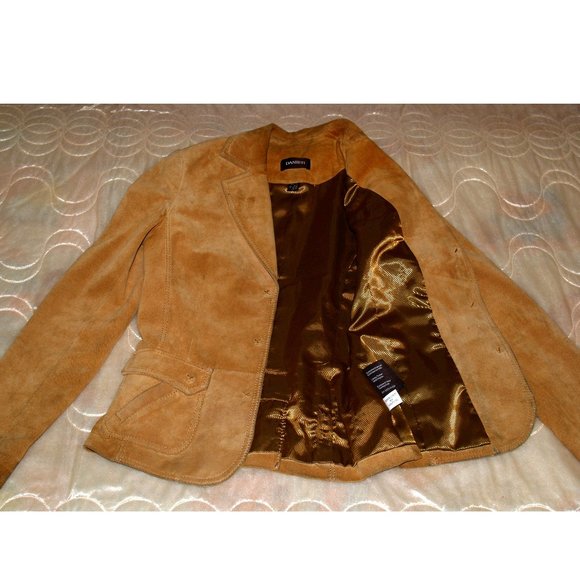 Vintage Danier Tan Brown Suede Leather Jacket, XS / XP - Picture 10 of 16